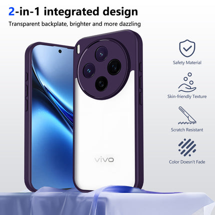 Kapa Hawkeye Clear Slim Tough Back Cover for Vivo X300 5G | Camera Lens Protector Anti Yellow Shockproof Clear Hybrid Case Cover (Purple) - Mobizang