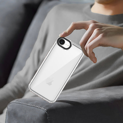 Kapa Warrior Acrylic Clear Back Cover For Apple iPhone 16E | Slim Shockproof [Military Grade Protection] Hybrid Bumper Case (Clear Sides)