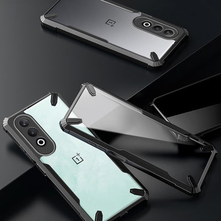 Kapa Bull Clear Back Cover for OnePlus Nord CE 4 | [Military Grade Protection] Shock Proof Slim Hybrid Bumper Case (Black)