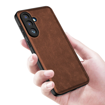 Kapa Tux Leather Back Cover for Samsung Galaxy M36 / F36 5G | Slim Shockproof Camera Protection Bumper Case (Brown)
