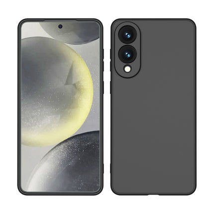 Kapa Matte Protective Lens Flexible Back Cover for Samsung Galaxy S25 Edge | Slim Silicone with Soft Lining Shockproof Full Body Bumper Case (Black) - Mobizang