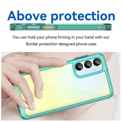 Kapa Unicorn Acrylic Clear Back Cover For Samsung Galaxy A16 | Slim Shockproof [Military Grade Protection] Hybrid Bumper Case (Blue Sides)