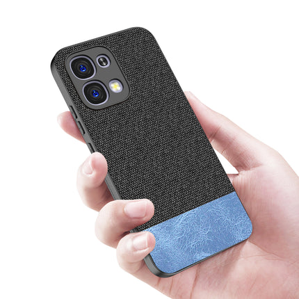 Kapa Soft Fabric & Leather Hybrid Protective Back Cover for Oppo F31 5G | Shockproof Slim Hard Anti Slip Back Case (Black,Blue)