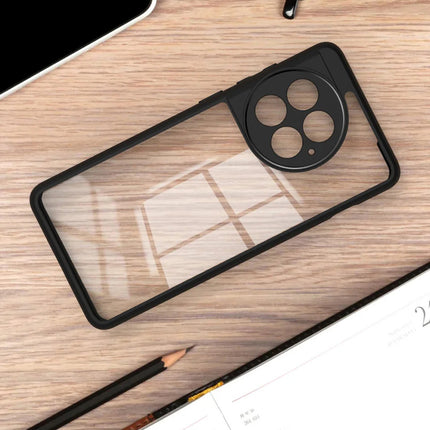 Kapa Hawkeye Clear Back Cover for OnePlus 12R | Camera Lens Protector Shockproof Slim Clear Case Cover (Black Sides)