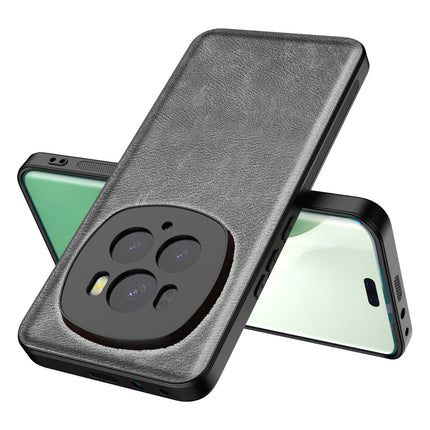 Kapa Tux Leather Back Cover for Honor Magic 6 PRO | Slim Shockproof Camera Protection Bumper Case (Grey)