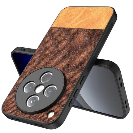 Kapa Soft Fabric & Leather Hybrid Protective Back Cover for Oppo Find X8 | Shockproof Slim Hard Anti Slip Back Case (Brown) - Mobizang