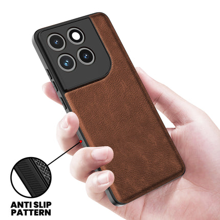 Kapa Tux Leather Back Cover for Moto Edge 70 | Slim Shockproof Camera Protection Bumper Case (Brown)