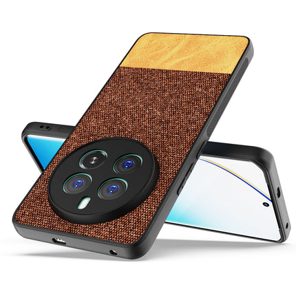 Kapa Soft Fabric & Leather Hybrid Protective Back Cover for Realme 12 Pro / 12 Pro Plus | Shockproof Slim Hard Anti Slip Back Case (Brown)