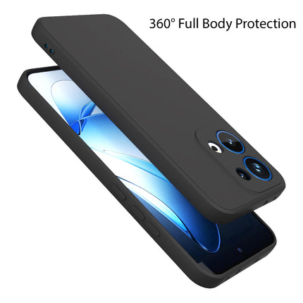 Kapa Matte Protective Lens Flexible Back Cover for Oppo Reno 13 5G | Slim Silicone with Soft Lining Shockproof Full Body Bumper Case (Black)