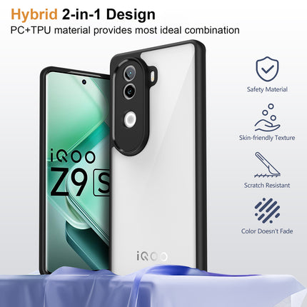 Kapa Hawkeye Clear Back Cover for Vivo V40E / iQOO Z9S | Camera Lens Protector Shockproof Slim Clear Case Cover (Black Sides)