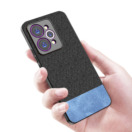 Kapa Soft Fabric & Leather Hybrid Protective Back Cover for Realme 15 Pro 5G | Shockproof Slim Hard Anti Slip Back Case (Black,Blue)