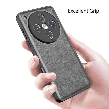 Kapa Tux Leather Back Cover for Oppo Find X8 Pro | Slim Shockproof Camera Protection Bumper Case (Grey)
