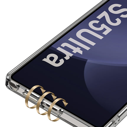 Kapa Clear Airbag + Band Back Case for Samsung Galaxy S25 Ultra | Transparent Shockproof Slim Grip Hard Protective Cover (Dark Blue Band)