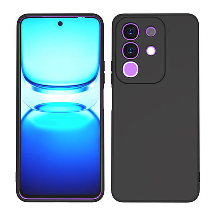 Kapa Matte Protective Lens Flexible Back Cover for Iqoo Z10x 5G / Vivo T4x 5G | Slim Silicone with Soft Lining Shockproof Full Body Bumper Case (Black)
