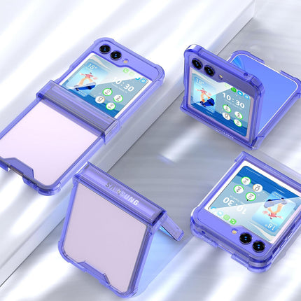 Kapa Clear Airbag with Hinge Protection Back Case for Samsung Galaxy Flip6 / Z Flip 6 | Transparent Shockproof Slim Hard Protective Cover (Purple)