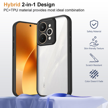 Kapa Hawkeye Clear Slim Tough Back Cover for Realme 15 Pro 5G | Camera Lens Protector Anti Yellow Shockproof Clear Hybrid Case Cover (Black)
