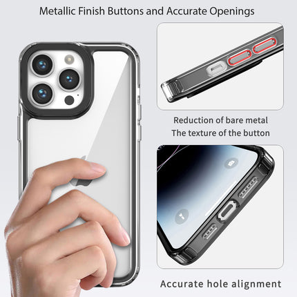 Kapa Warrior Acrylic Clear Back Cover For Apple iPhone 16 Pro | Slim Shockproof [Military Grade Protection] Hybrid Bumper Case (Grey Sides)