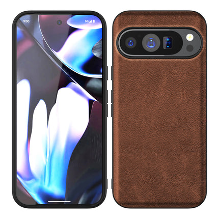 Kapa Tux Leather Back Cover for Google Pixel 9 / Pixel 9 PRO | Slim Shockproof Camera Protection Bumper Case (Brown)