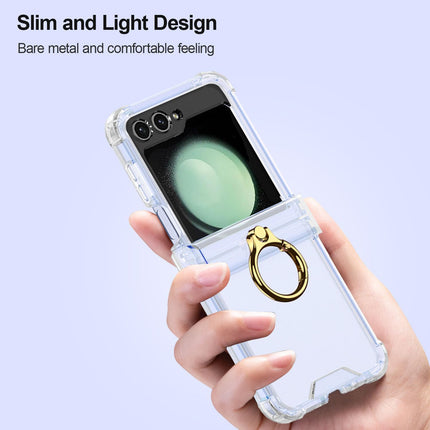 Kapa Clear Airbag Ring Back Case for Samsung Galaxy Flip6 / Z Flip 6 | Transparent Shockproof Slim Hard Protective Cover (Clear)
