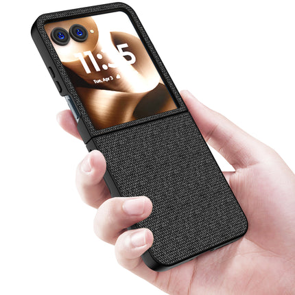 Kapa Soft Full Fabric Protective Back Case Cover for Moto Razr 60 Ultra | Shockproof Slim Hard Anti Slip Back Case (Black) - Mobizang