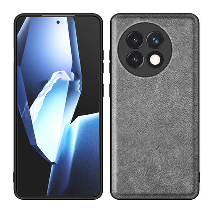 Kapa Tux Leather Back Cover for OnePlus 13R | Slim Shockproof Camera Protection Bumper Case (Grey)