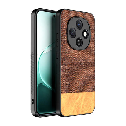Kapa Soft Fabric & Leather Hybrid Protective Back Cover for Oppo F31 Pro 5G | Shockproof Slim Hard Anti Slip Back Case (Brown) - Mobizang