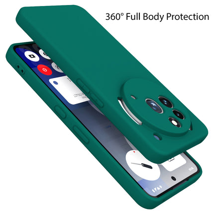 Kapa Matte Protective Lens Flexible Back Cover for Nothing Phone 3A Pro | Slim Silicone with Soft Lining Shockproof Full Body Bumper Case (Green)