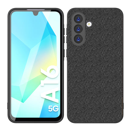 Kapa Soft Full Fabric Protective Back Case Cover for Samsung Galaxy A16 | Shockproof Slim Hard Anti Slip Back Case (Black) - Mobizang
