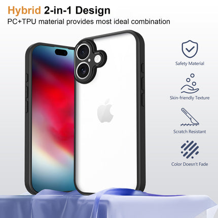 Kapa Hawkeye Clear Slim Tough Back Cover for Apple iPhone 17 | Camera Lens Protector Anti Yellow Shockproof Clear Hybrid Case Cover (Black)