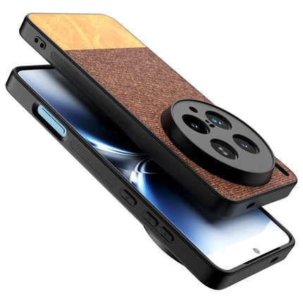 Kapa Soft Fabric & Leather Hybrid Protective Back Cover for Vivo X200 Ultra | Shockproof Slim Hard Anti Slip Back Case (Brown) - Mobizang