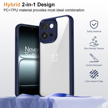 Kapa Hawkeye Clear Slim Tough Back Cover for OnePlus 13S | Camera Lens Protector Anti Yellow Shockproof Clear Hybrid Case Cover (Blue)