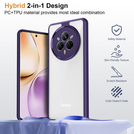 Kapa Hawkeye Clear Back Cover for Realme 14 Pro 5G | Camera Lens Protector Shockproof Slim Clear Case Cover (Purple Sides)