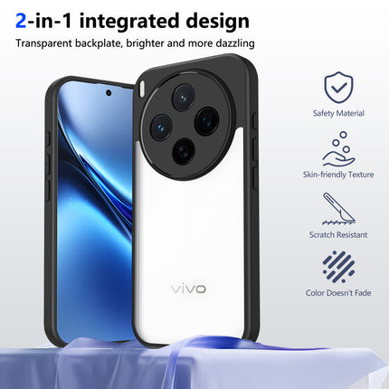 Kapa Hawkeye Clear Slim Tough Back Cover for Vivo X300 5G | Camera Lens Protector Anti Yellow Shockproof Clear Hybrid Case Cover (Black) - Mobizang
