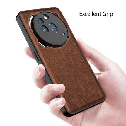 Kapa Tux Leather Back Cover for Nothing Phone 3A Pro | Slim Shockproof Camera Protection Bumper Case (Brown)