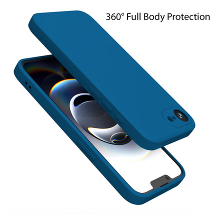 Kapa Matte Protective Lens Flexible Back Cover for Apple iPhone 16E | Slim Silicone with Soft Lining Shockproof Full Body Bumper Case (Blue)