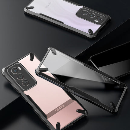 Kapa Bull Clear Back Cover for Oppo Reno 12 Pro (5G) | [Military Grade Protection] Shock Proof Slim Hybrid Bumper Case (Black)