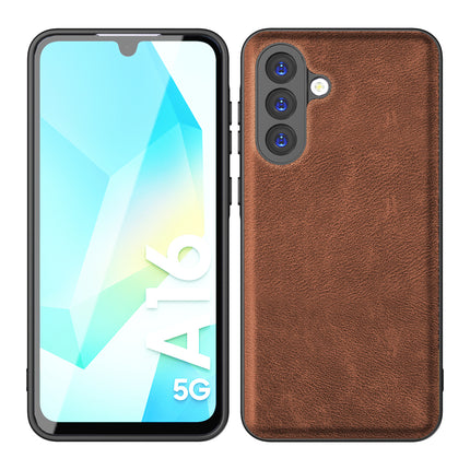 Kapa Tux Leather Back Cover for Samsung Galaxy A16 | Slim Shockproof Camera Protection Bumper Case (Brown)