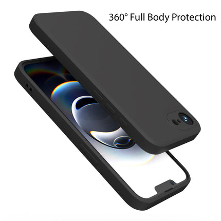 Kapa Matte Protective Lens Flexible Back Cover for Apple iPhone 16E | Slim Silicone with Soft Lining Shockproof Full Body Bumper Case (Black) - Mobizang