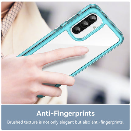Kapa Unicorn Acrylic Clear Back Cover For Samsung Galaxy A56 | Slim Shockproof [Military Grade Protection] Hybrid Bumper Case (Blue Sides)