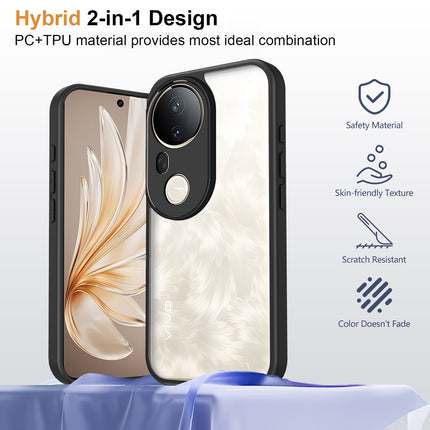 Kapa Hawkeye Clear Slim Tough Back Cover for Vivo T4 Ultra 5G | Camera Lens Protector Anti Yellow Shockproof Clear Hybrid Case Cover (Black)