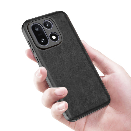 Kapa Tux Leather Back Cover for OnePlus 15 | Slim Shockproof Camera Protection Bumper Case (Black)