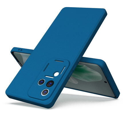 Kapa Matte Protective Lens Flexible Back Cover for Vivo V30 Pro (5G) | Slim Silicone with Soft Lining Shockproof Full Body Bumper Case (Blue)