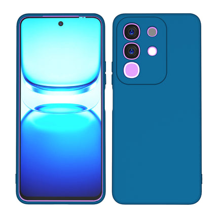 Kapa Matte Protective Lens Flexible Back Cover for Iqoo Z10x 5G / Vivo T4x 5G | Slim Silicone with Soft Lining Shockproof Full Body Bumper Case (Blue)