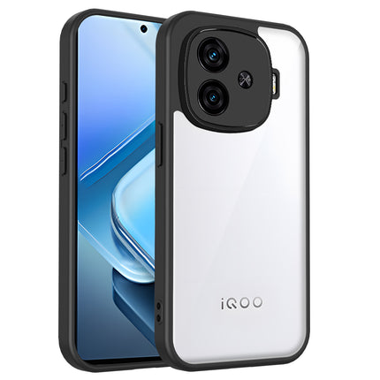 Kapa Hawkeye Clear Back Cover for iQoo Neo 10R | Camera Lens Protector Shockproof Slim Clear Case Cover (Black Sides)