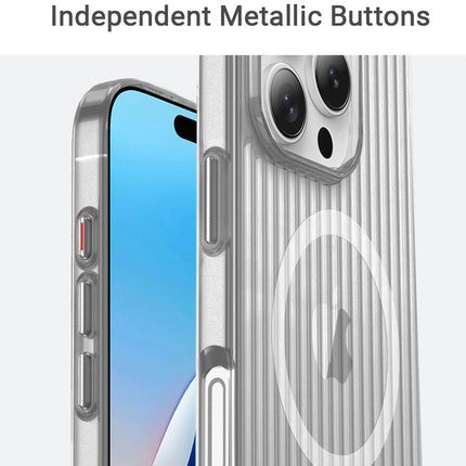 Kapa Matte Magnetic Wave Grip Back Cover for Apple iPhone 16 | [MagSafe Compatible] Wireless charging, Slim, Metal Buttons, Frosted Back Case (Grey)
