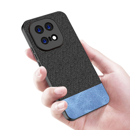 Kapa Soft Fabric & Leather Hybrid Protective Back Cover for IQOO 15 5G | Shockproof Slim Hard Anti Slip Back Case (Black,Blue)