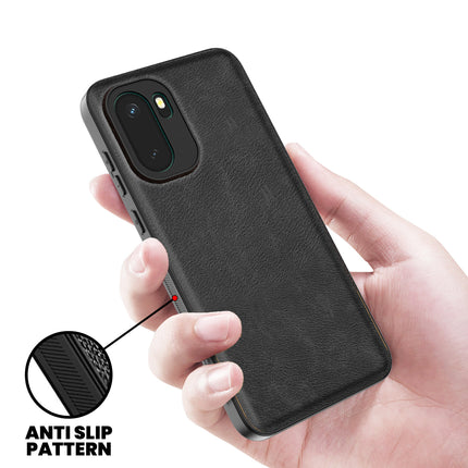 Kapa Tux Leather Back Cover for OnePlus 15R | Slim Shockproof Camera Protection Bumper Case (Black)