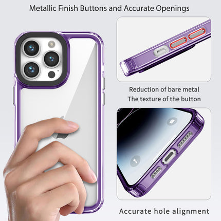 Kapa Warrior Acrylic Clear Back Cover For Apple iPhone 16 Pro | Slim Shockproof [Military Grade Protection] Hybrid Bumper Case (Purple Sides)