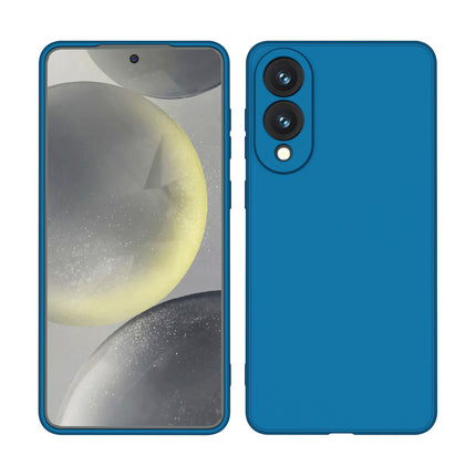 Kapa Matte Protective Lens Flexible Back Cover for Samsung Galaxy S25 Edge | Slim Silicone with Soft Lining Shockproof Full Body Bumper Case (Blue)
