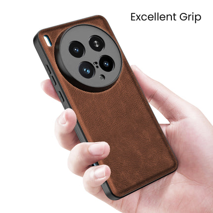 Kapa Tux Leather Back Cover for Vivo X200 Ultra | Slim Shockproof Camera Protection Bumper Case (Brown)